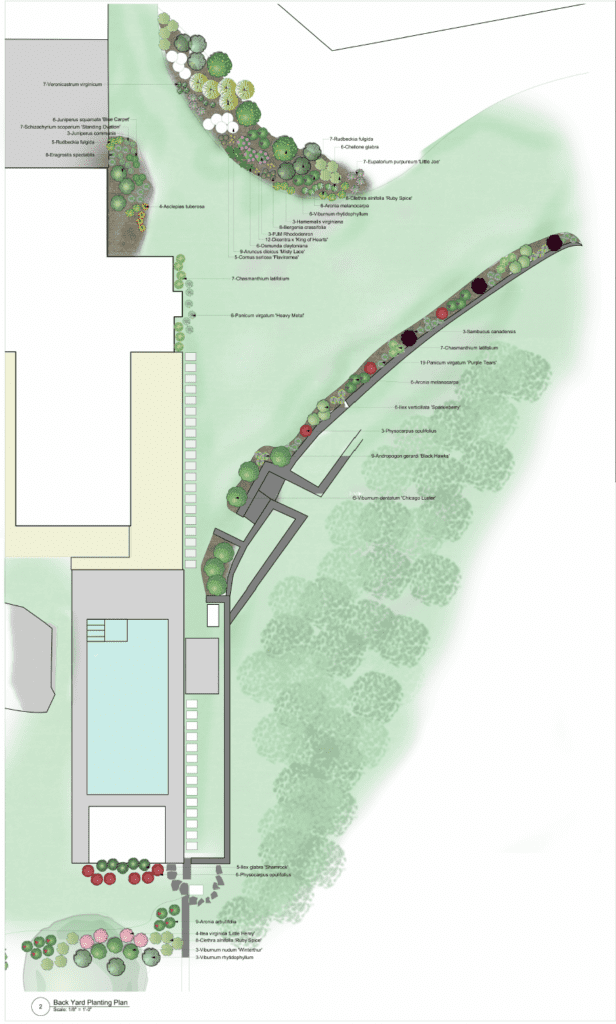 Backyard portion of Landscape Design Master Plan for this Greenwich, CT property.