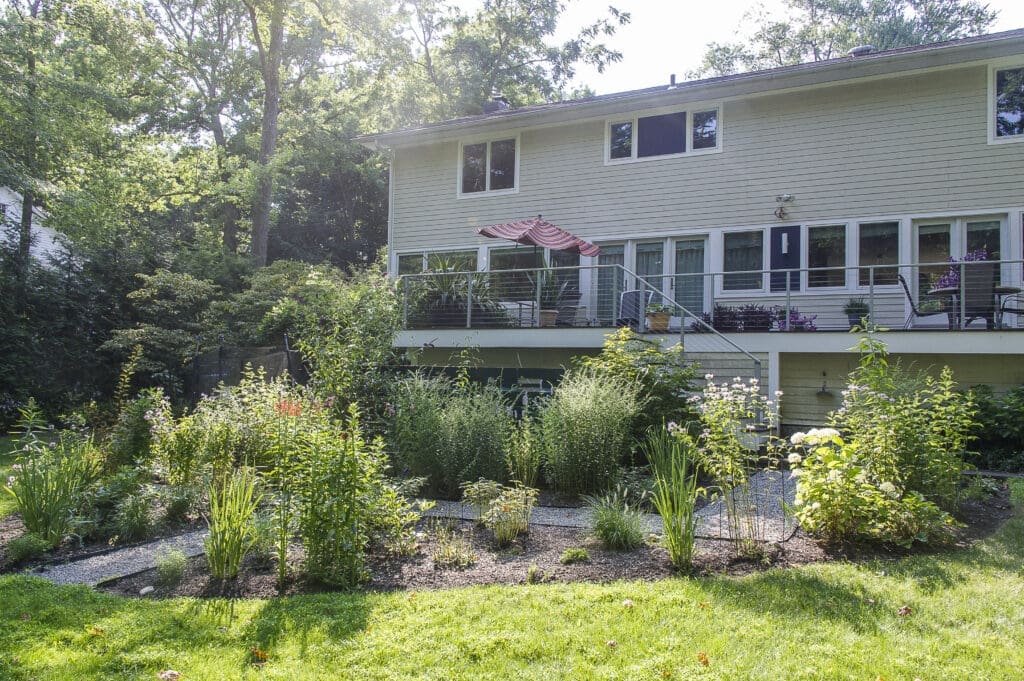 House with striving green garden